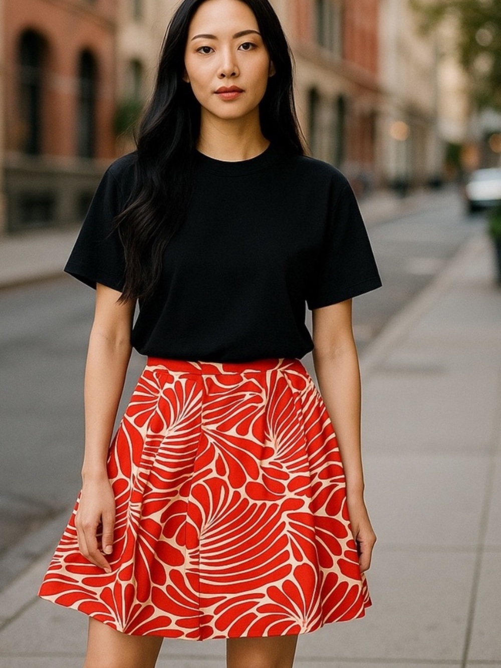 Florence Broadhurst for Kate Spade Skirt Red White Floral